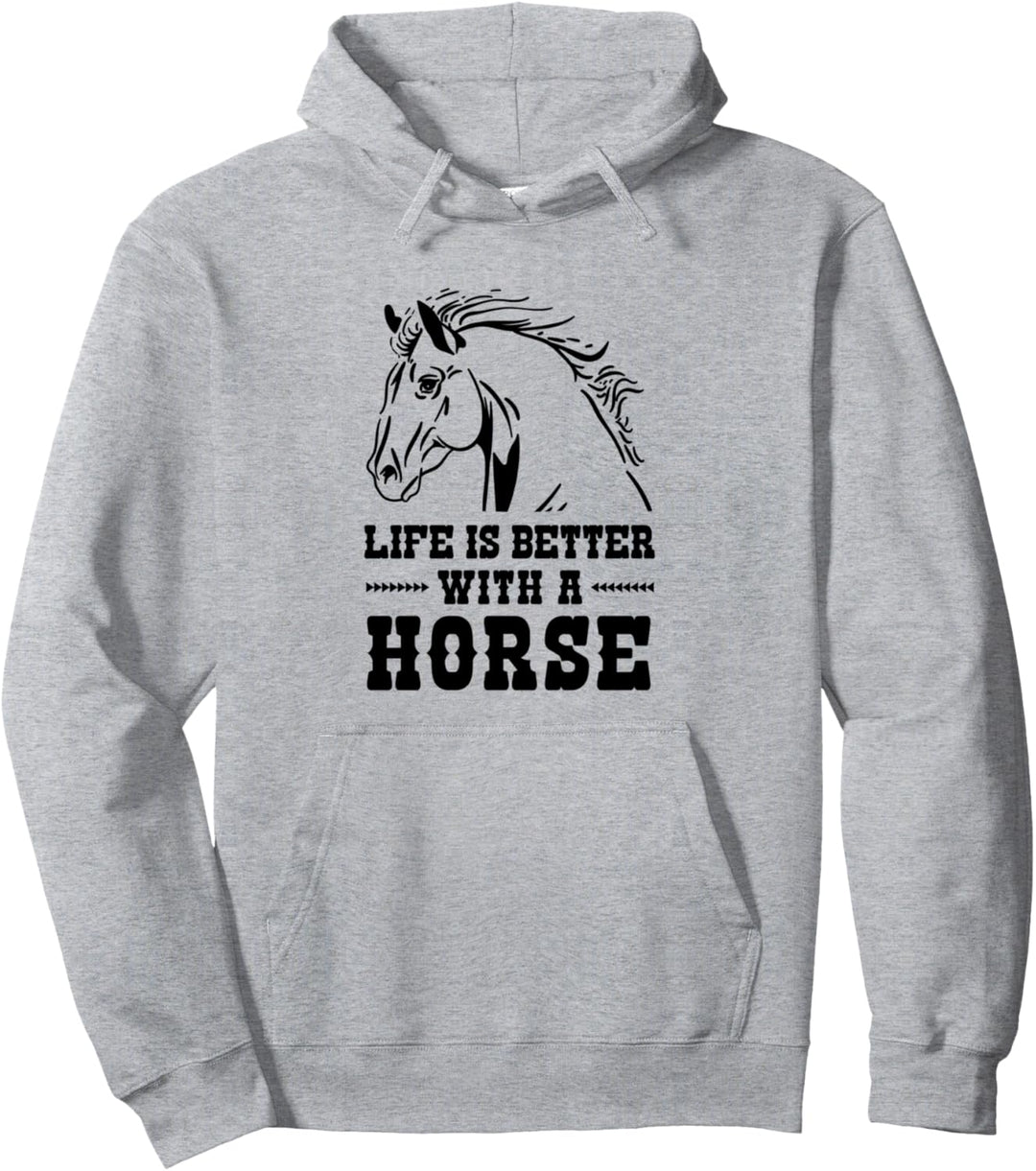 Das Leben ist besser mit einem Pferd Mädchen Frauen Reiten Pullover Hoodie