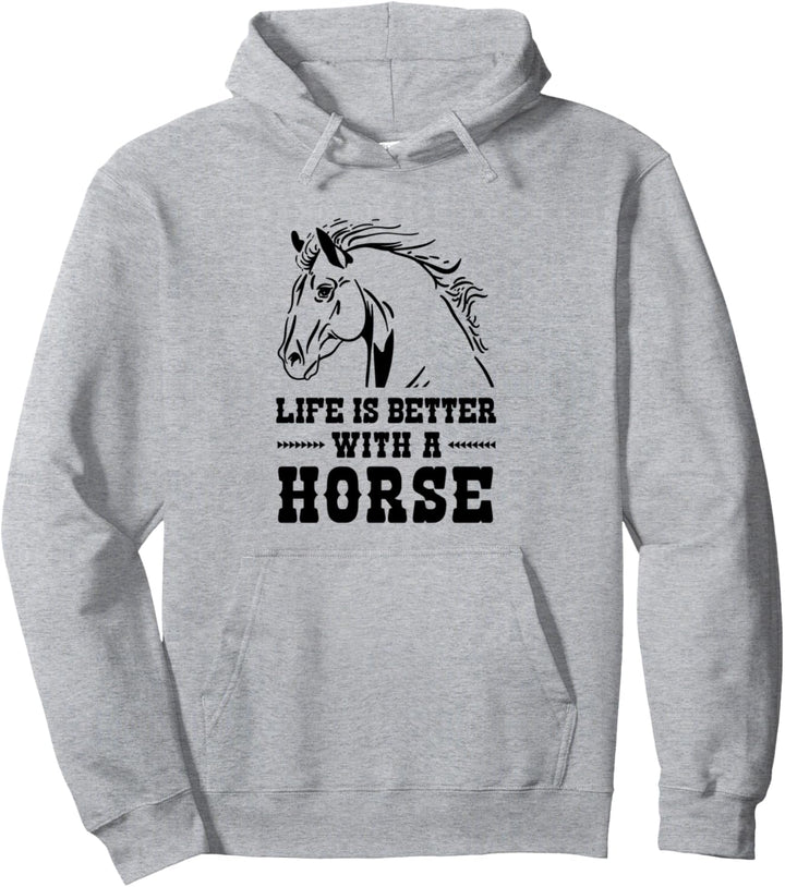 Das Leben ist besser mit einem Pferd Mädchen Frauen Reiten Pullover Hoodie