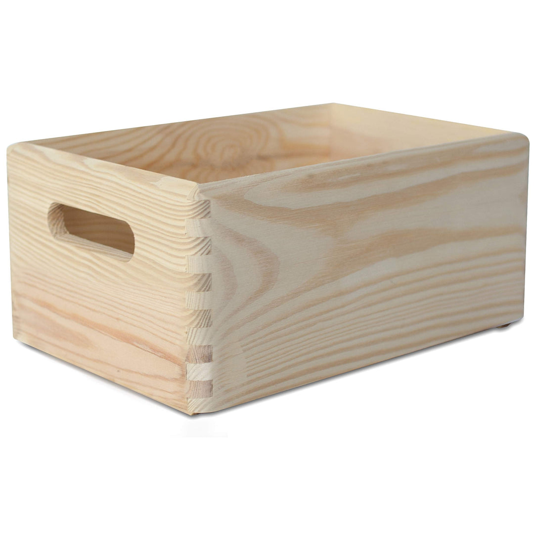Creative Deco Grosse Holzkiste Obstkiste Korb | 30x20x13cm (+/-1cm) | mit Griffen | ohne Deckel | Hö