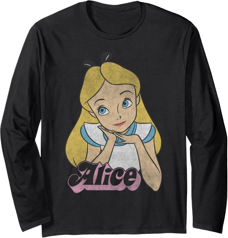 Disney Alice In Wonderland Alice Bubble Text Langarmshirt