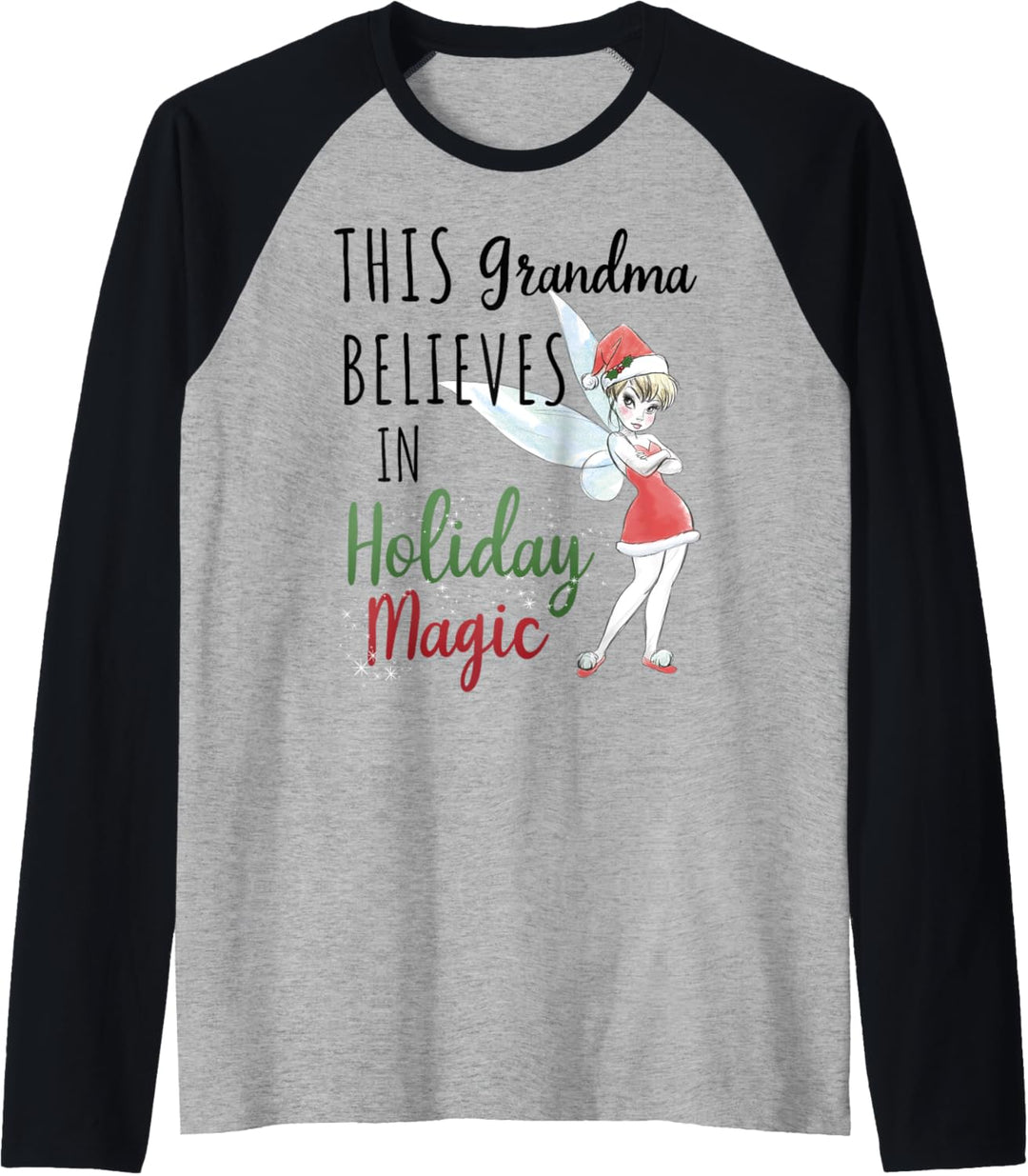 Disney Peter Pan Weihnachten Tinker Bell Magic Grandma Raglan
