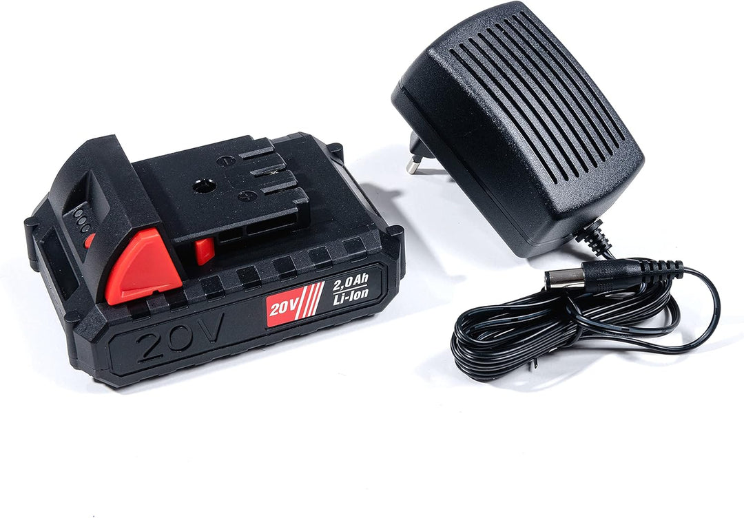 Grafner 2in1 Akku Rasentrimmer mit Kunststoff-Messer, 20V Li-Ion Akku, Schnell-Ladegerät, EDGE-Funkt