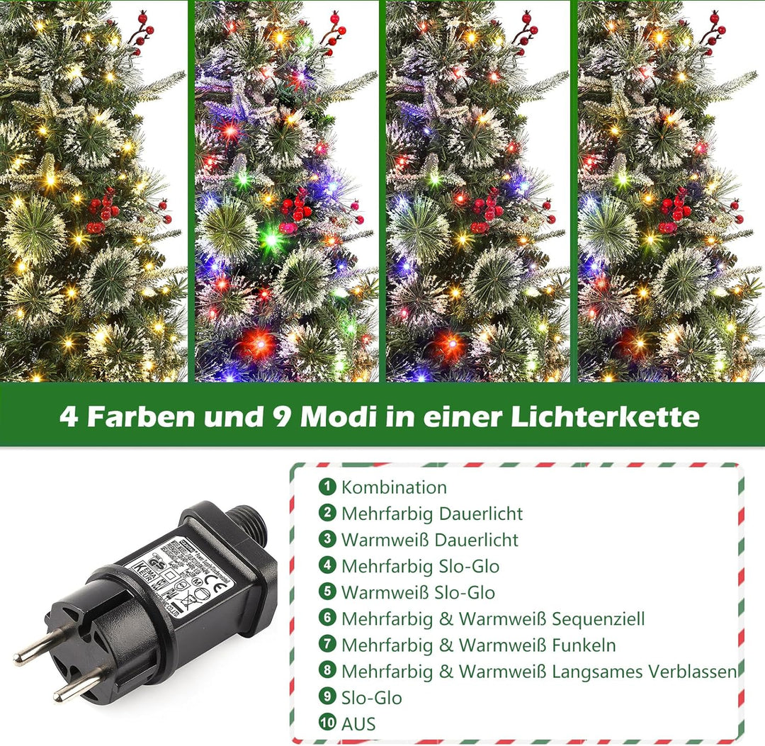 Garvee 125cm Weihnachtsbaum Mit 150 LED-Lichtern,9 Lichtmodi mit Basis, Künstlicher Weihnachtsbaum,W