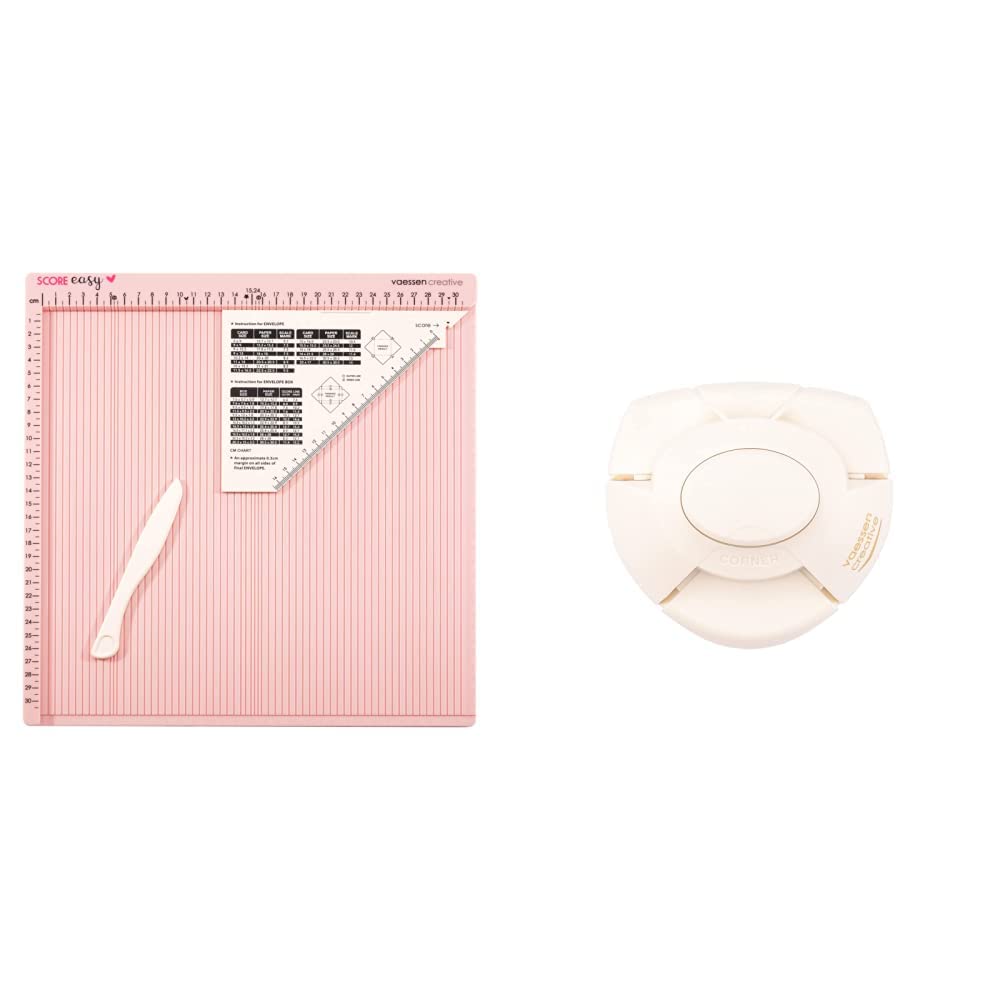 Vaessen Creative Score Easy Falzbrett cm/Metric Roze & Briefumschlag Stanzer