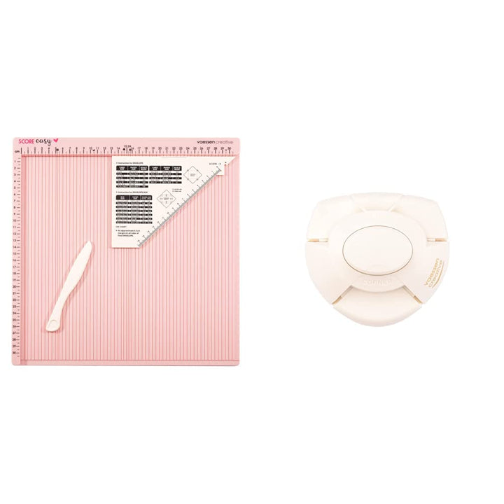 Vaessen Creative Score Easy Falzbrett cm/Metric Roze & Briefumschlag Stanzer