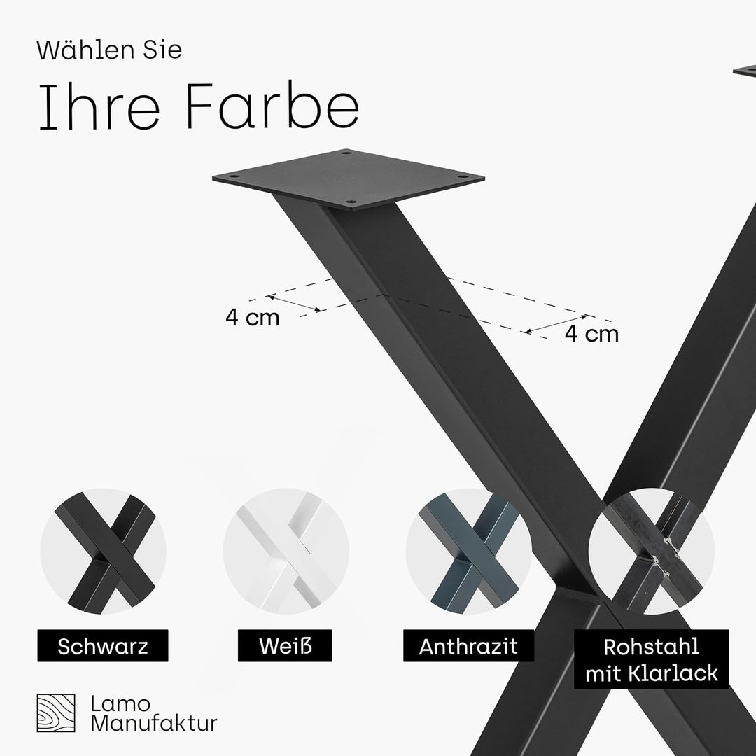LAMO Manufaktur Tischbeine für Sitzbank, Couchtisch, Beistelltisch, Mark | Vierkantprofil 40x40 mm,
