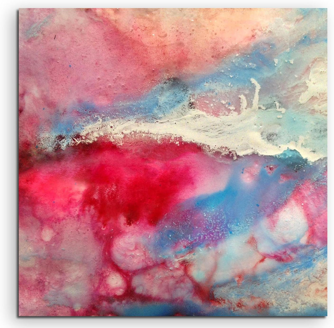 Paul Sinus Art Leinwandbild 60x60cm Handgemaltes buntes Aquarell auf Leinwand Exklusives Wandbild Mo