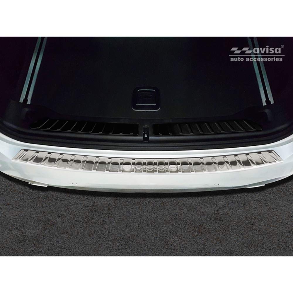 Avisa Schwarz Edelstahl Heckstossstangenschutz kompatibel mit Volvo XC60 II 2017-2021- & FL 2021- in