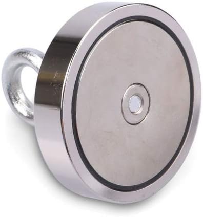 Bergemagnet Neodym mit Bohrung und Schrauböse (magnets4you) - superstarker Magnet für Magnetfischen/