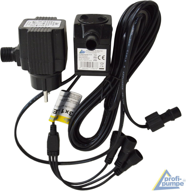 profi-pumpe.de Gartenbrunnen, Zimmerbrunnen Stein-Kaskade Schwarzwald mit Led Licht 230V für Garten,
