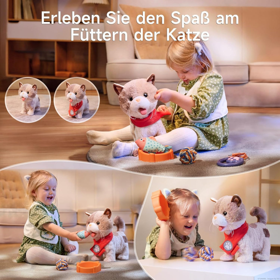 TUMAMA KIDS Elektronische Haustiere, Katze Spielzeug Kinder, Roboter Kuscheltier Plüschtiere Katze,