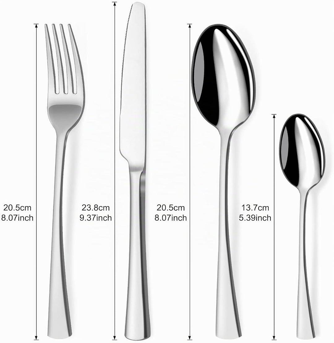 Bestdin Besteck Set 6 Personen, 24 teilig Edelstahl Besteckset, Essbesteck Set mit Messer Gabel Löff