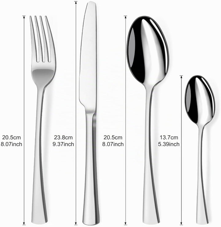 Bestdin Besteck Set 6 Personen, 24 teilig Edelstahl Besteckset, Essbesteck Set mit Messer Gabel Löff