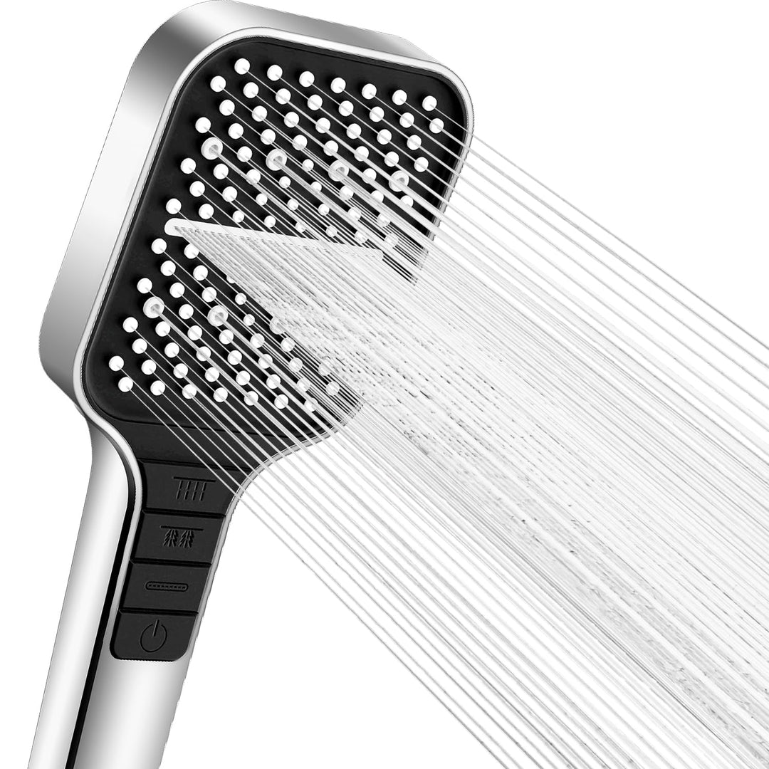 VEHHE Duschkopf Wassersparend, 7 Strahlarten Duschkopf Regendusche mit Stopptaste, Einhand-Einstellu