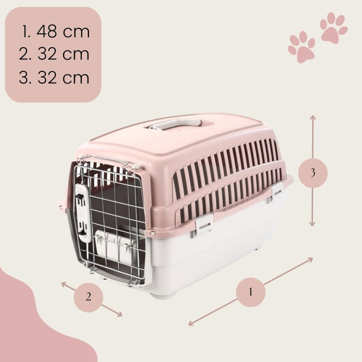 2er Set Transportbox IATA Flugbox Flugzeug Hundebox kleine Hunde Transportbox Katzen für 2 Tiertrans