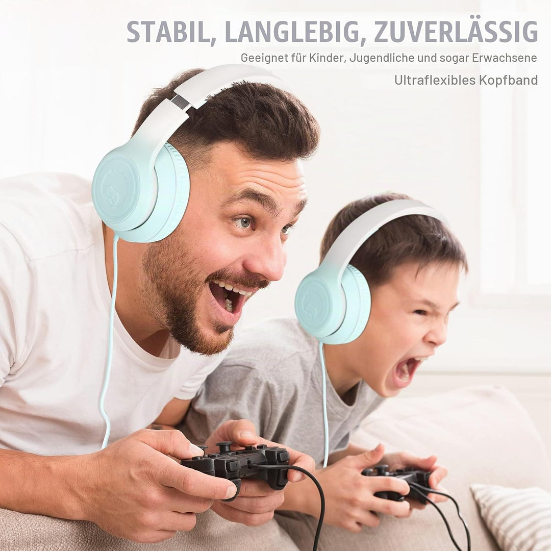 RockPapa L22 Kinder kopfhörer, Kabel Kopfhörer für Kinder, 3,5 mm Aux Jack, Verstellbares Stirnband