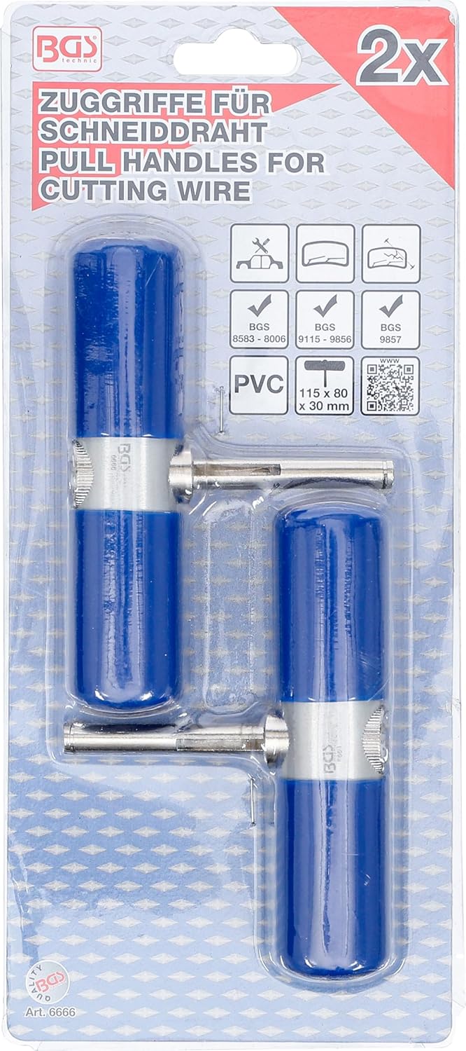 BGS 6666 | Zuggriffe für Schneiddraht zum Ausglasen | 2-tlg. Blau, Blau