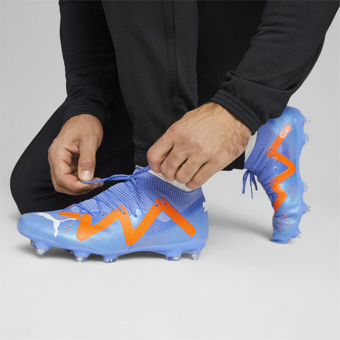 PUMA Herren Future Match Mxsg Fussballschuh 42.5 EU Blue Glimmer Puma White Ultra Orange, 42.5 EU Bl