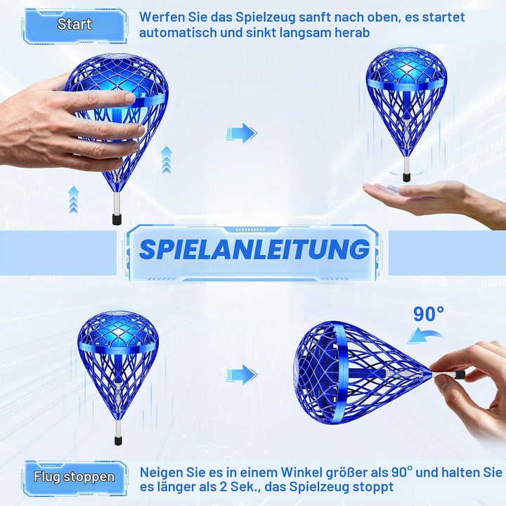 Alyssa Flying Orb Ball Fallschirm Spielzeug, 360 ° Rotating Magic Hover Spinner, Schwebender Ball Co