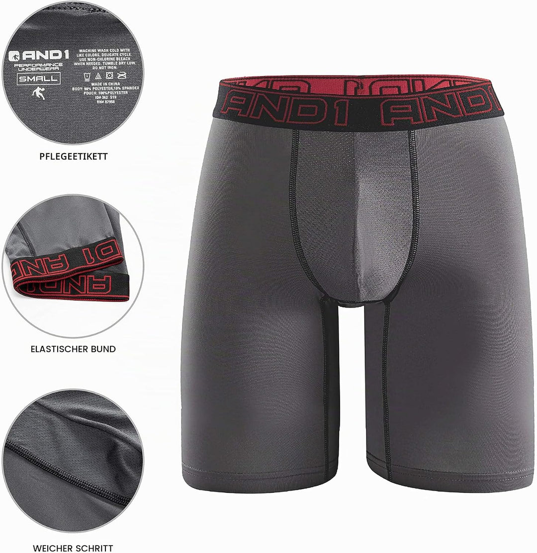 AND1 Sport Boxershorts 5er Pack Unterwäsche Herren Unterhosen Männer Retroshorts Boxer Brief Sportun