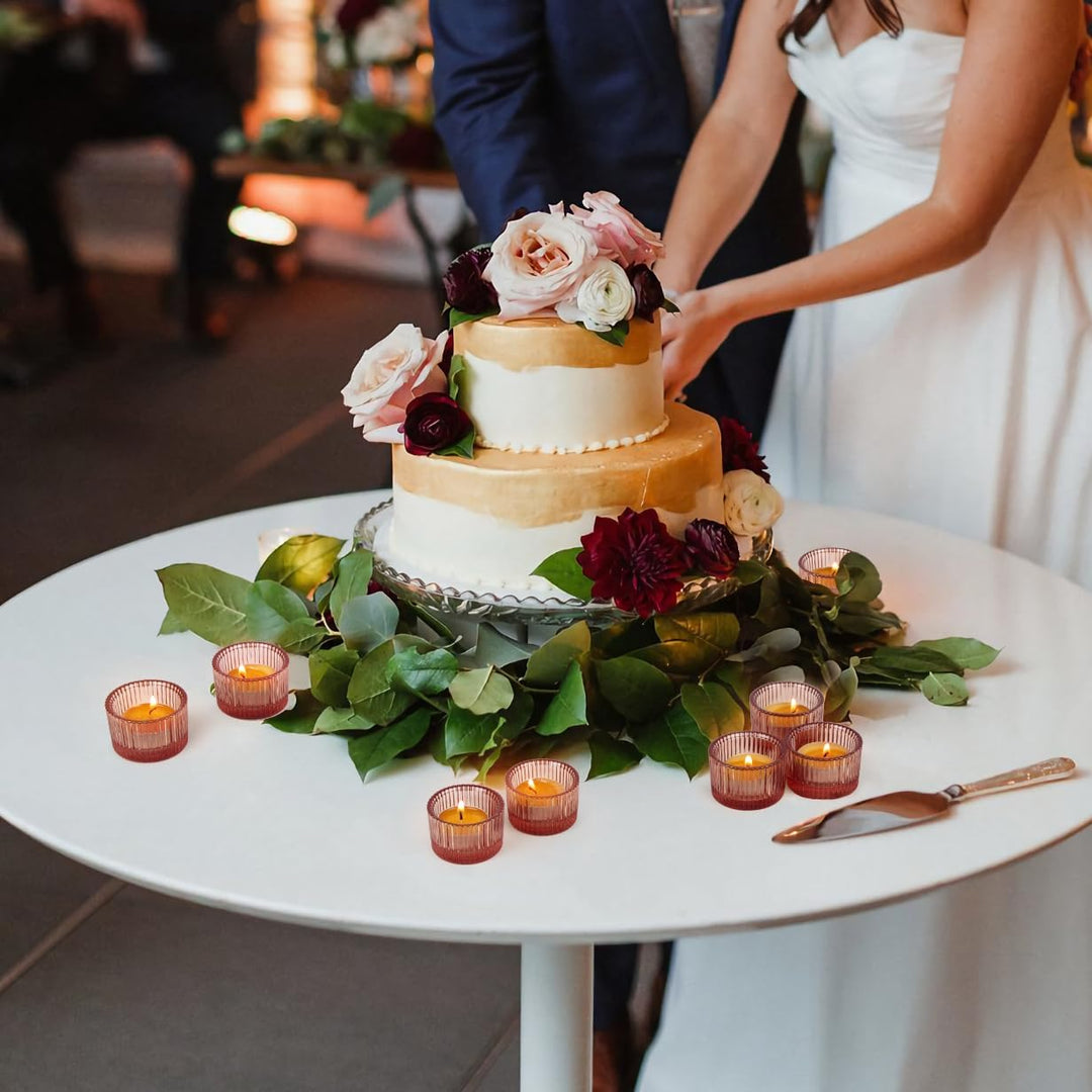 HofferRuffer Teelichthalter, 12 Stück, Glas-Teelichthalter für Abendessen, Hochzeit, Party, Weihnach