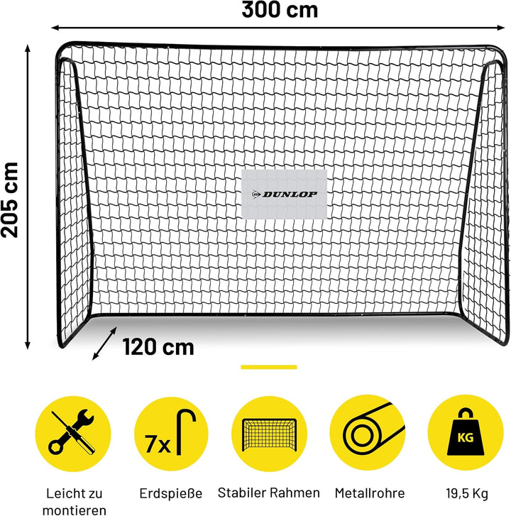 Dunlop Fussballtor - Fussballtor Gross - Fussball Tor - Fussballtore für Garten Kinder und Erwachsen