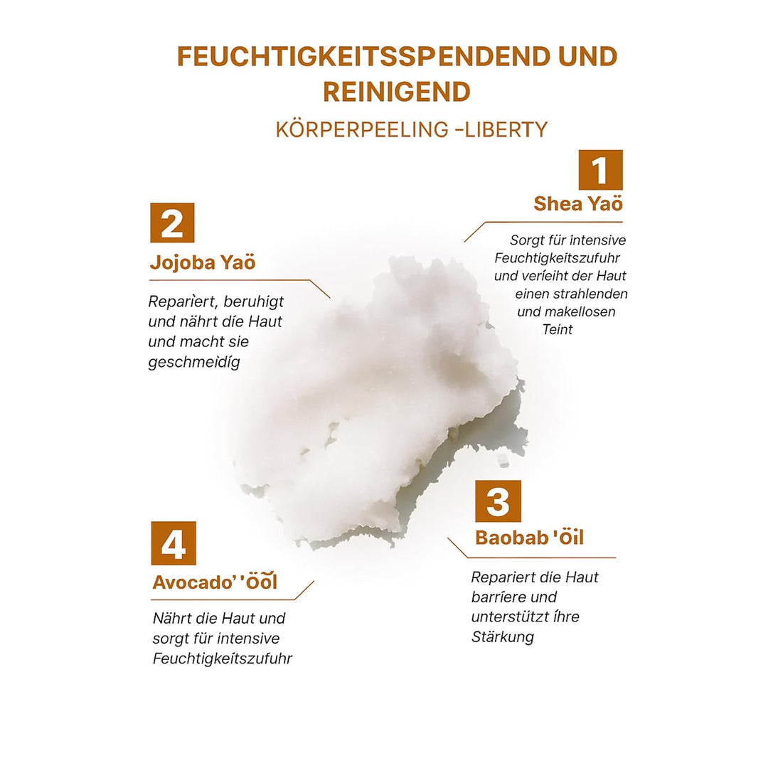 The Bath Factory Liberty Body Scrub – Körperpeeling mit Ölen & sinnlichem Duft - 300 g