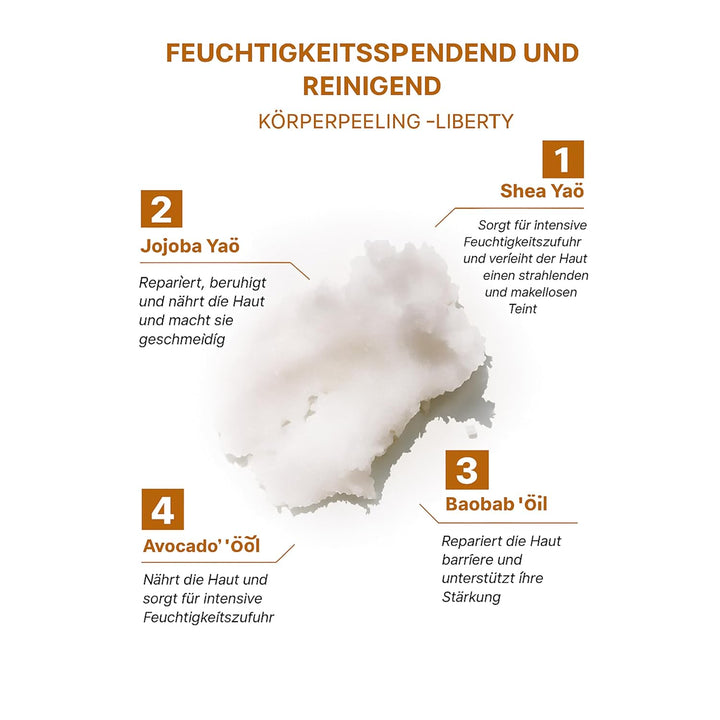 The Bath Factory Liberty Body Scrub – Körperpeeling mit Ölen & sinnlichem Duft - 300 g