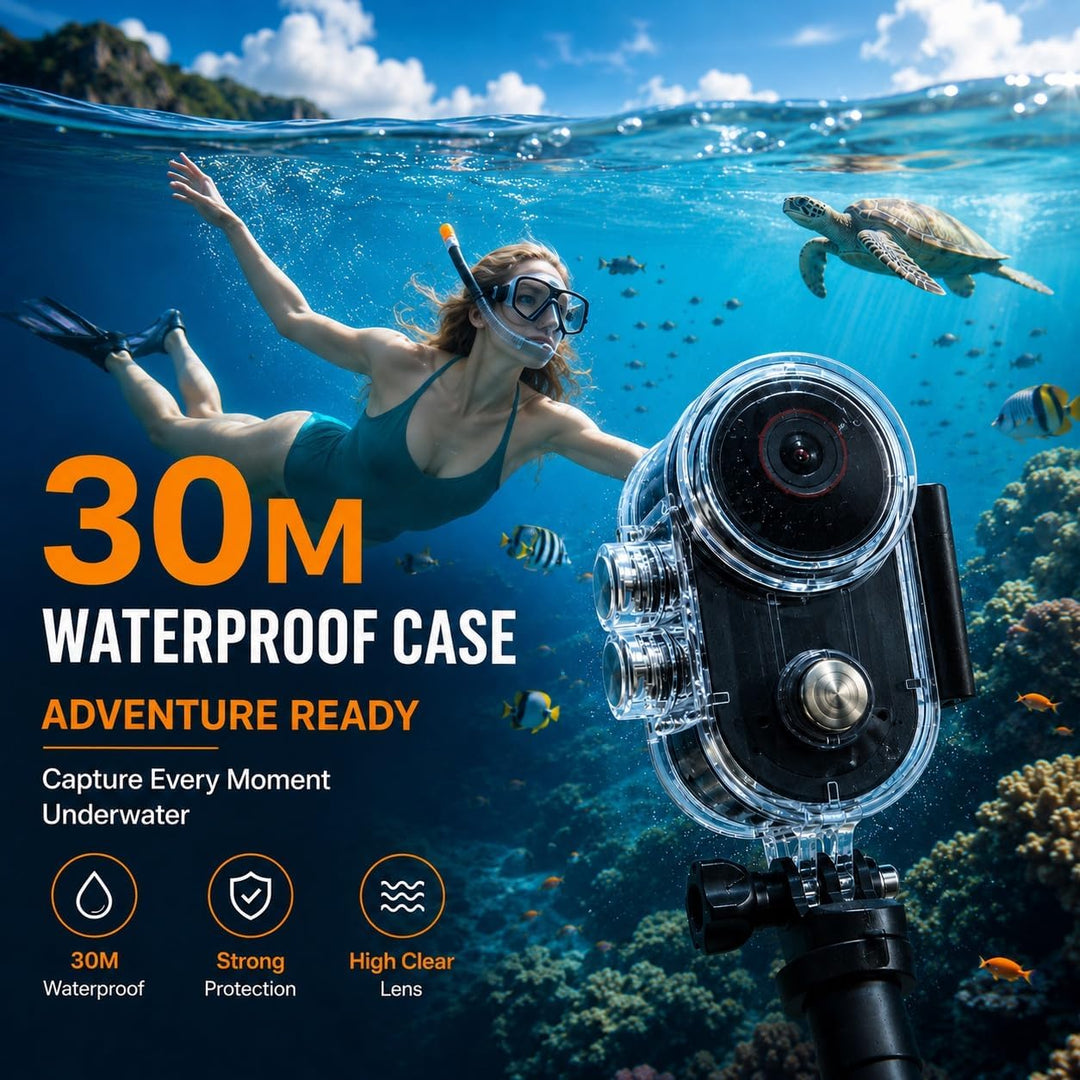 4K Ultra HD Action Cam, 6-Achsen elektronische Bildstabilisierung, 154° Weitwinkelobjektiv, wasserdi