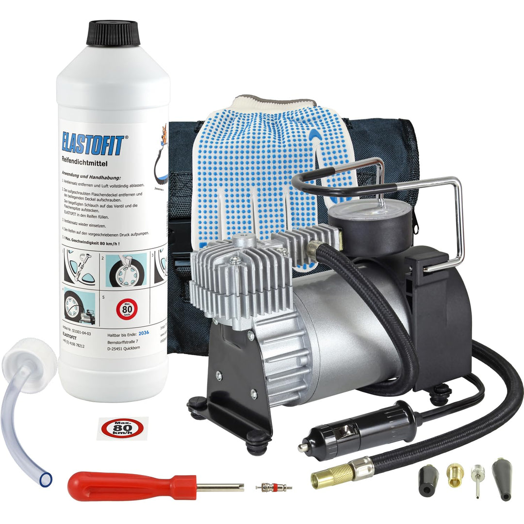 ELASTOFIT Reifenpannenset Xtreme Pannenset Dichtmittel 10 Jahre haltbar (Xtreme), Xtreme