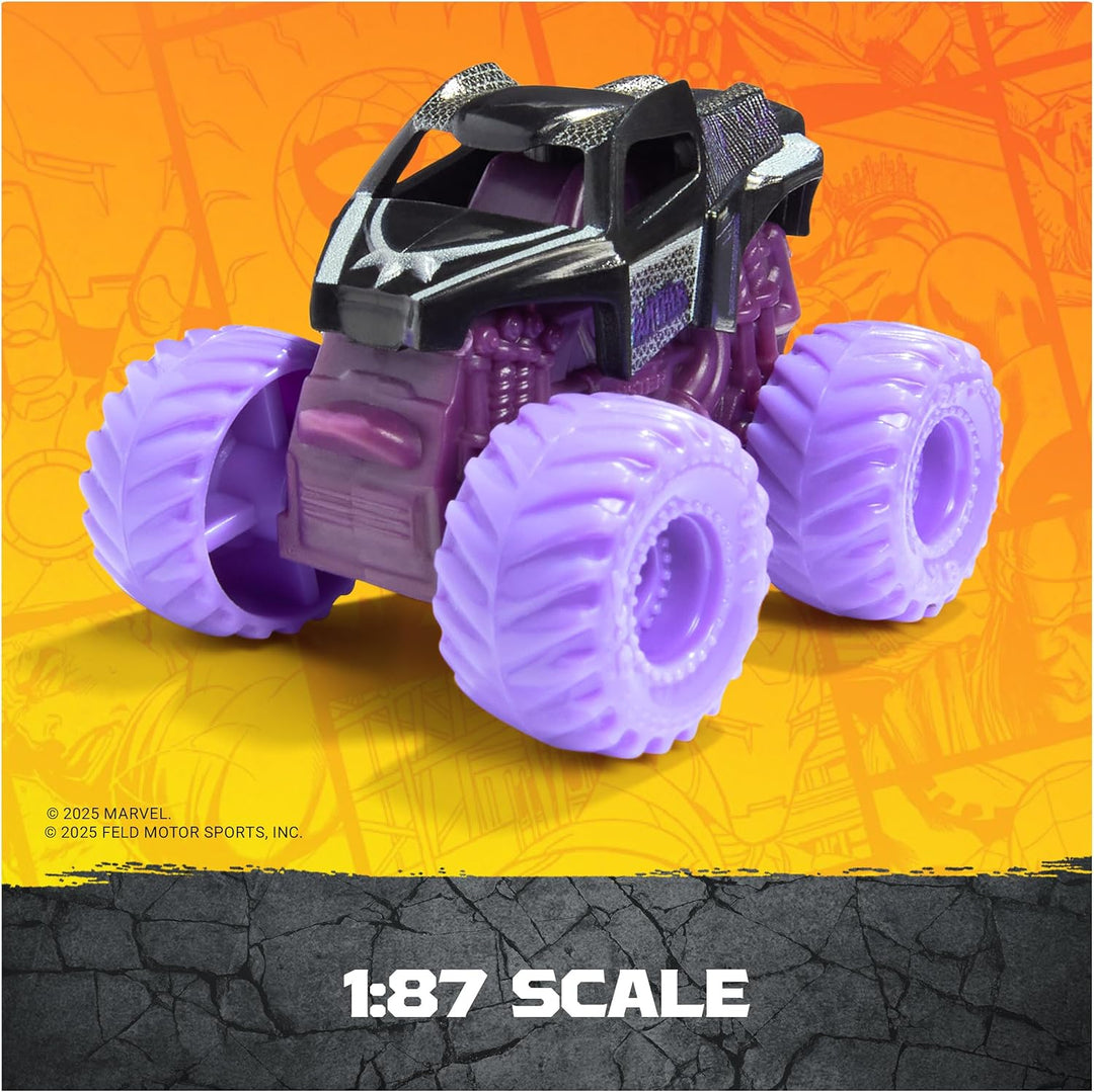 Monster Jam, Marvel Offizieller Mini-5er-Pack mit Mystery-Sammel-Monster-Truck, Massstab 1:87, Überr