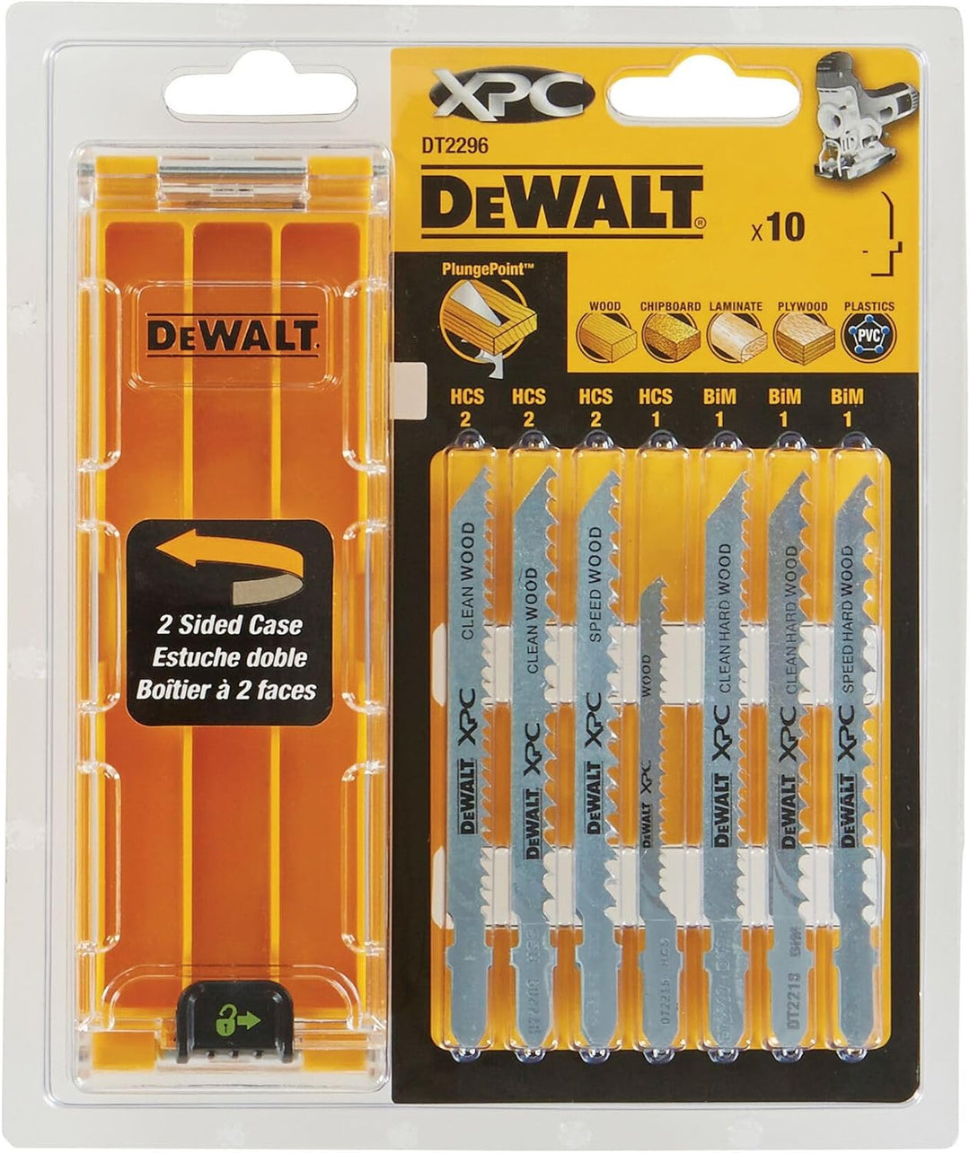 DeWalt XPC Holzstichsägeblätter-Set (HCS, 10-tlgs., mit 2x DT2209, 2x DT2205, 2x DT2213, DT2216, DT2