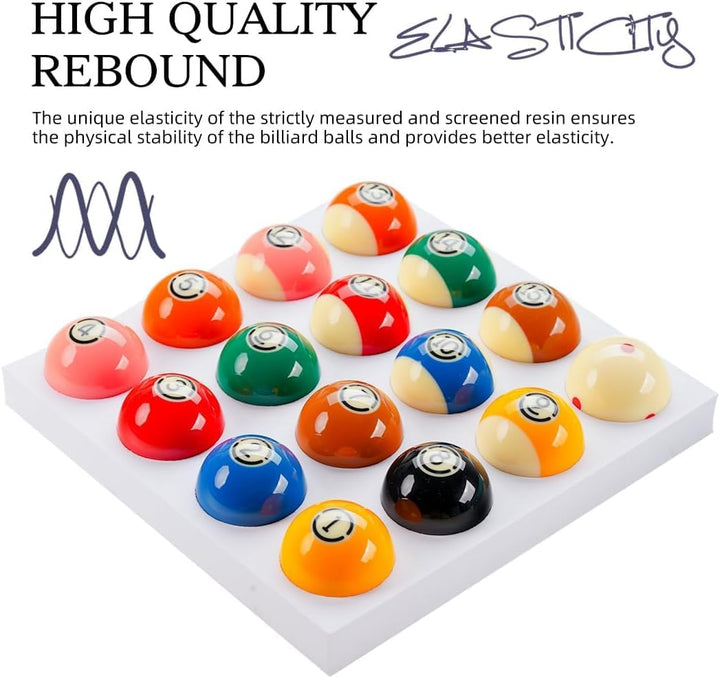 KONLLEN Phenolic Resin Billiard Balls Set 2-1/4'' Regulation Size Tournament Pool Balls Set Pool Tab
