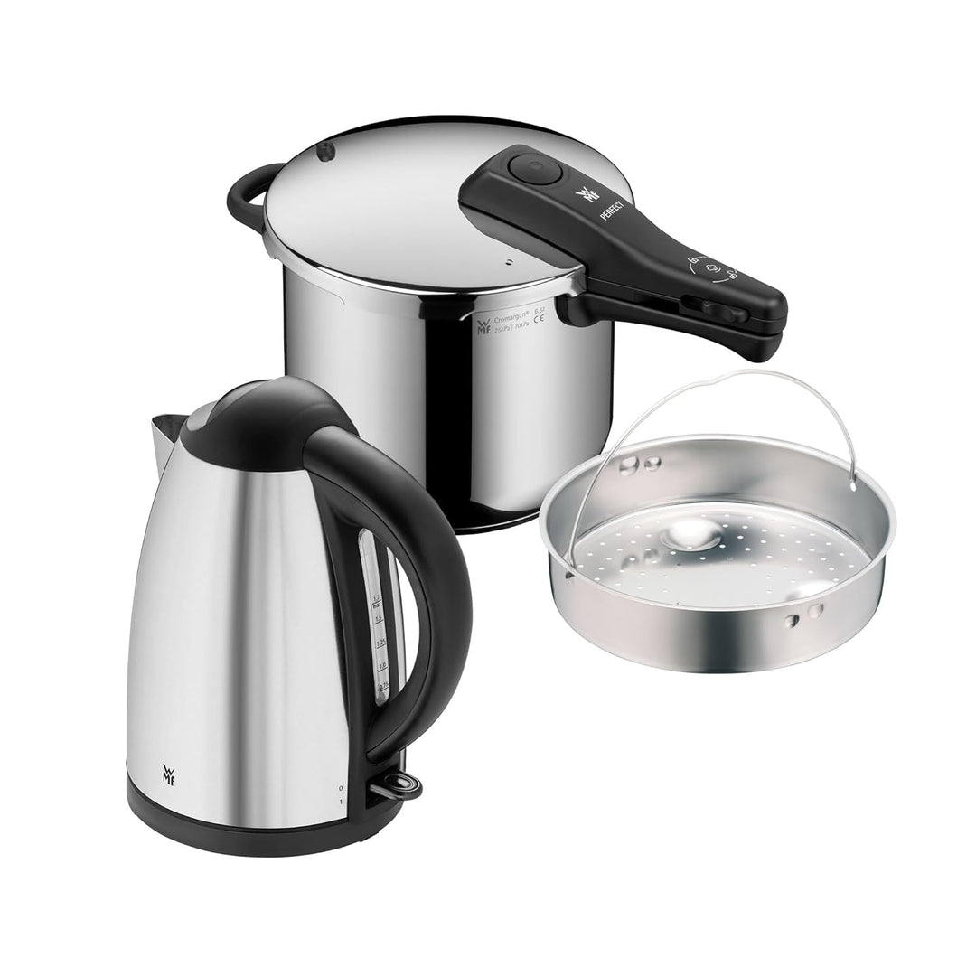 WMF Set 2-teilig Bueno Wasserkocher 1,7l, Kalkfilter, 2400 W, beleuchtete Wasserstandsanzeige und Pe