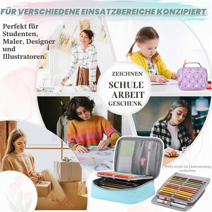 VX VONXURY Federmäppchen gross, 54 Schlaufen, 2 Einsätze für Schule | 2 herausnehmbare Einsätze, ela