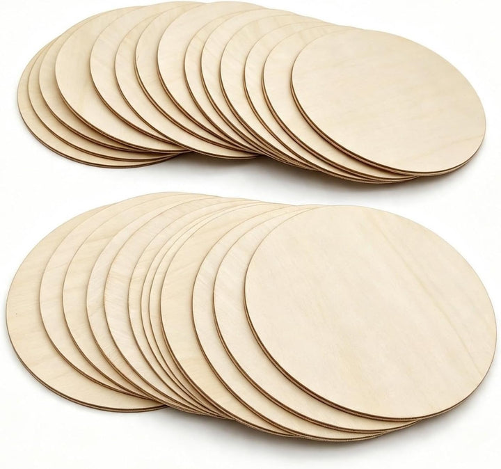 Runde Holzscheiben, 20 cm, unlackiert, zum Basteln, Malen, Heimdekoration, 20 Stück, 20 cm