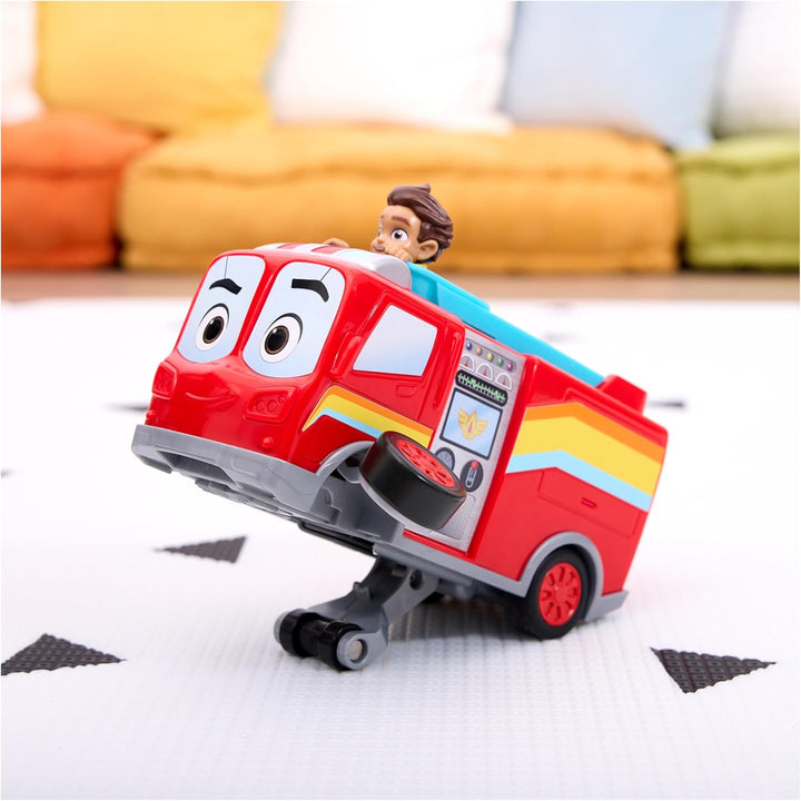 Disney Junior Firebuds, BO and Flash Feuerwehrauto Spielzeugfahrzeug mit Rückzugfunktion und Wheelie