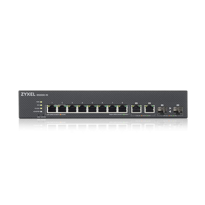 Zyxel GS2220-10-EU0101F Network Switch Managed L2 Gigabit Ethernet (10/100/1000) Black, GS2220-10-EU