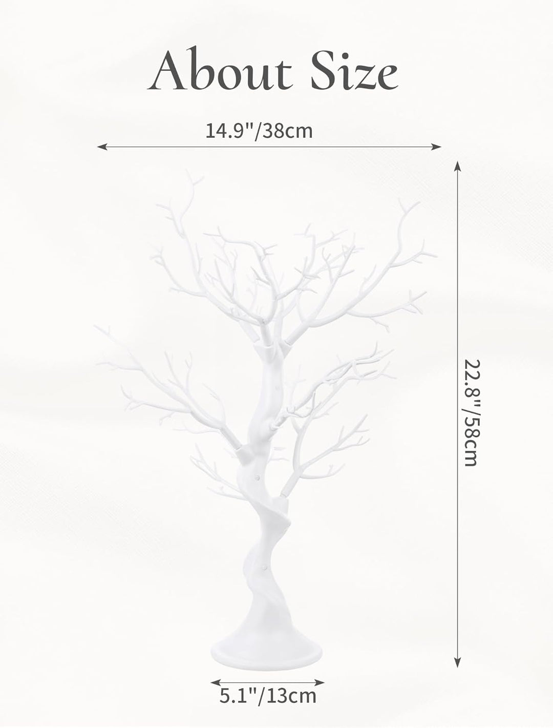 Inweder Weisser Künstlicher Baum Zweigbaum - 58cm Hoch Weihnachtsbaum für Tischdekoration Baum Anzei