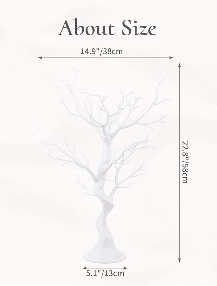 Inweder Weisser Künstlicher Baum Zweigbaum - 58cm Hoch Weihnachtsbaum für Tischdekoration Baum Anzei