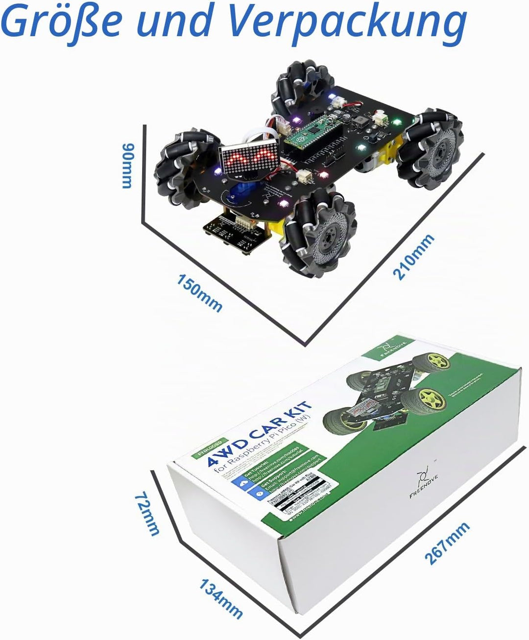 Freenove Mecanum Wheel Car Kit for Raspberry Pi Pico (Included) (Compatible with Arduino IDE), Dot M