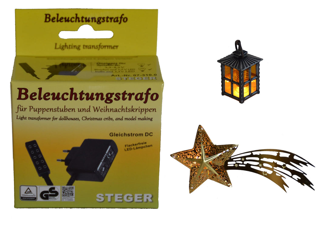 Generisch Alfred Kolbe Weihnachtskrippen Beleuchtungs Set Trafo, Zinnlaterne und Sternenkomet