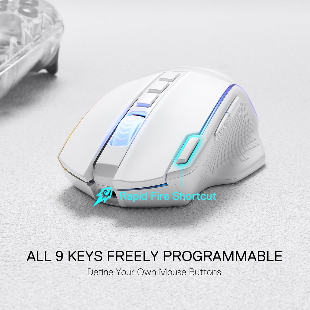 Redragon M991 Kabellose Gaming-Maus, 19.000 DPI kabelgebundene/kabellose Gamer-Maus mit Schnellfeuer