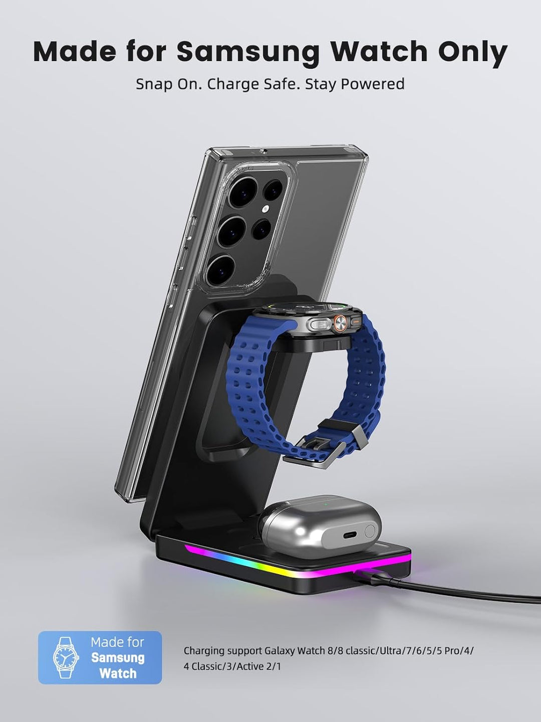 Magnetisch Ladestation für Samsung Galaxy S26 Ultra S25 Z Fold 7 Z Flip 7, Magsafe Ladegerät Faltbar