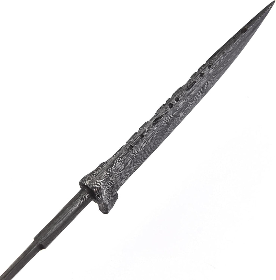Damast Klinge Handgeschmiedete Damast Rohling Bayerische Nicker mit Kropf und Scheide 4168 Silber, S