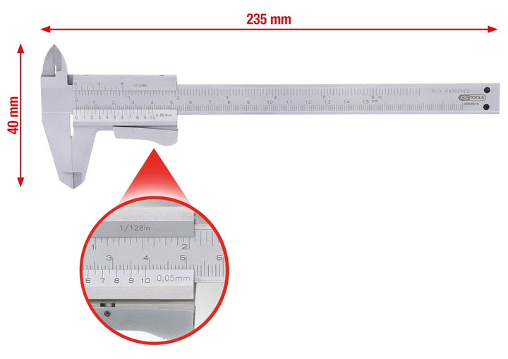 KS Tools 300.0510 Taschen-Messschieber 0-150mm, 235mm