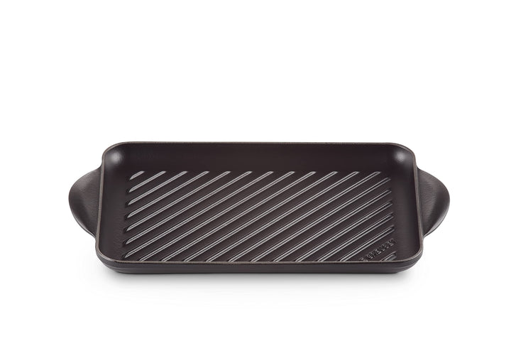 LE CREUSET Rechteckige Grillplatte aus Gusseisen, Für alle Herdarten inkl. Induktion geeignet, Schwa