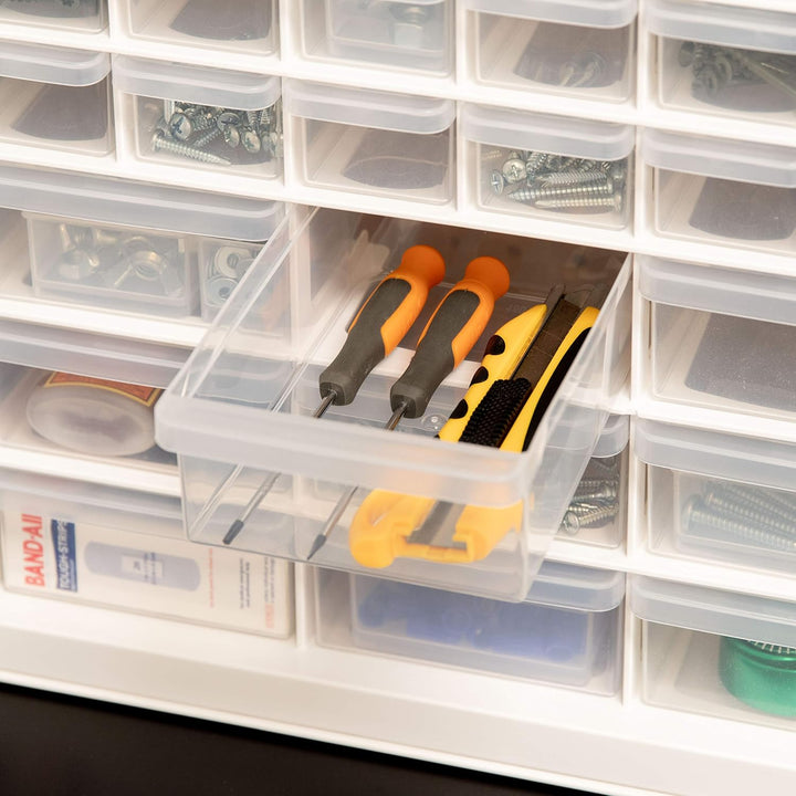 Iris USA stapelbarer Aufbewahrungsschrank mit 44 Schubladen, 49,5 cm B x 17,8 cm T x 39,5 cm H, Weis