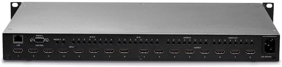 LINDY Matrix Video 8x8 HDMI 18G mit Scaler für Wand Monitor