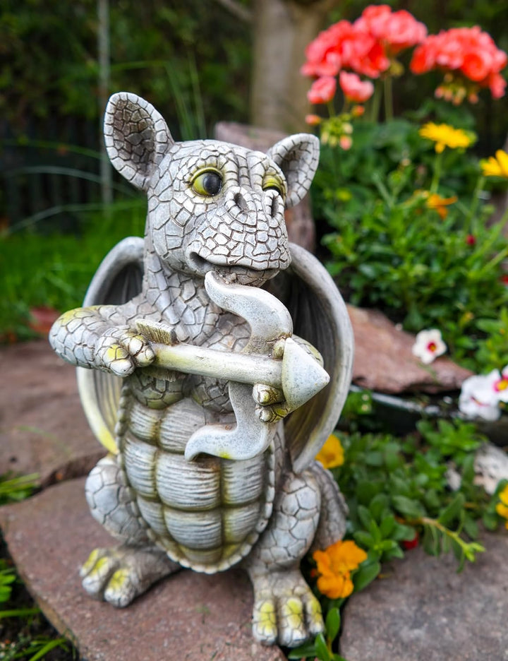 Kremers Schatzkiste Drachenkind Amor mit Pfeil und Bogen Drache Figur Gartenfigur Liebe